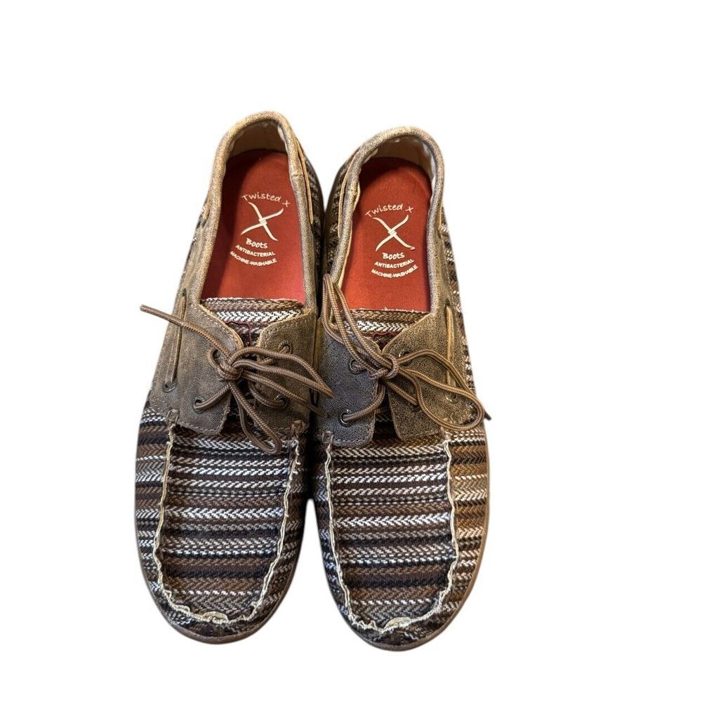 Womens Twisted X Leather Boat Driving Brown Southwest‎ Style Size 10m Shoes Rare